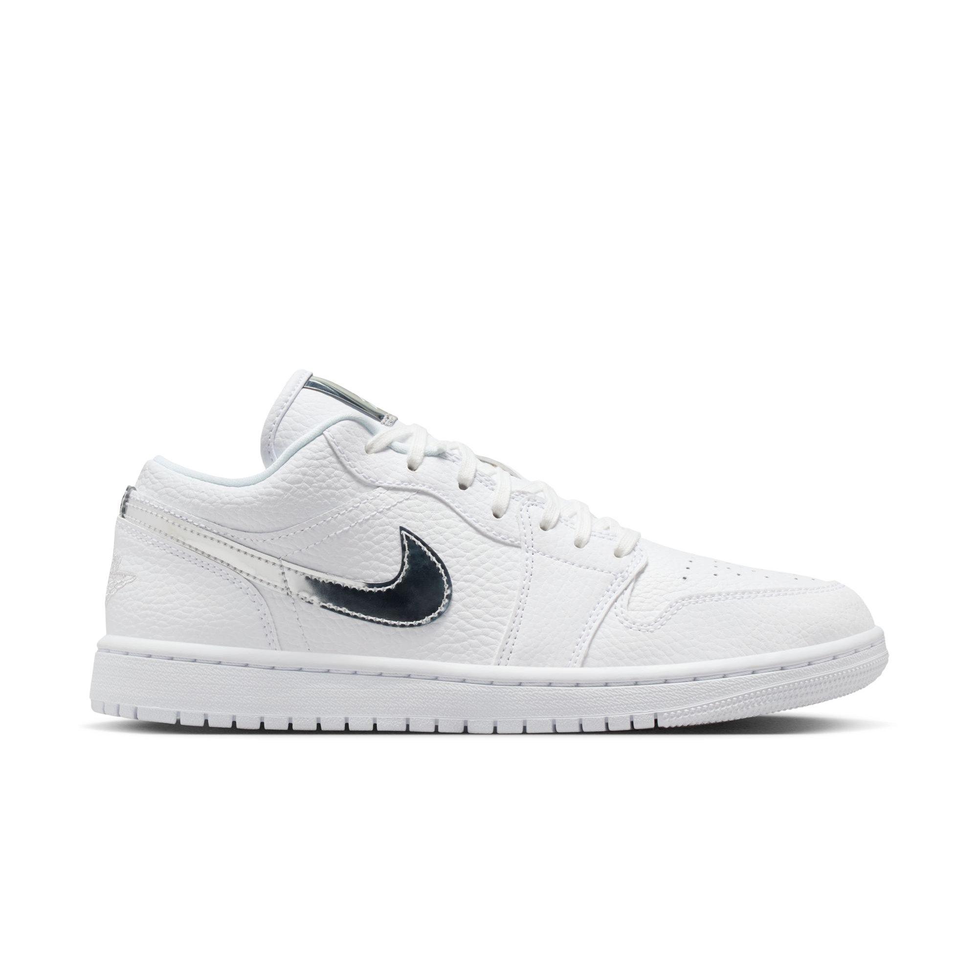 Jordan 1 Low SE Women's Shoe White/Metallic Silver | Hibbett